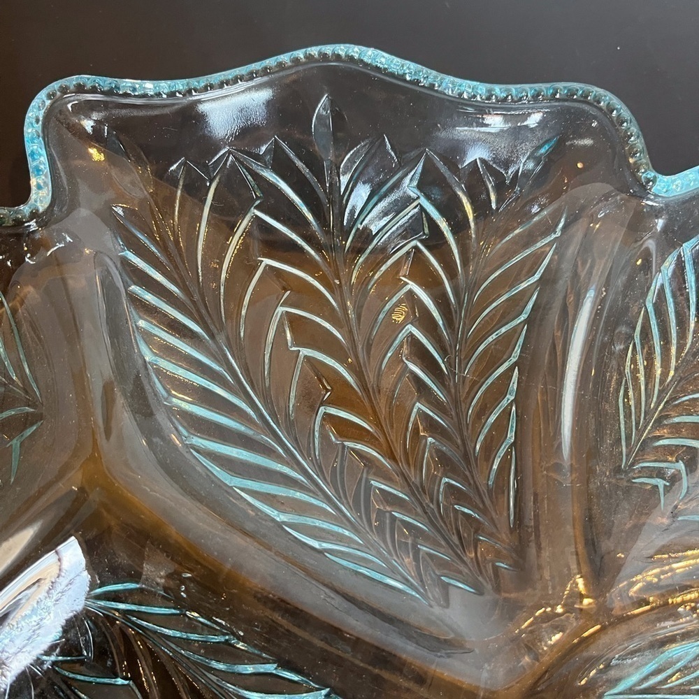Vintage Jeanette Blue Glass Divided Dish - 1950s - Picture 5 of 10